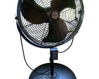 752 - Honeywell Fan 39" (Description): Honeywell fan measuring 39 inches tall. Features a pedestal base with adjustable height and oscillating head. Used as-is electric/electronic/mechanical item. No guarantee all components present, untested if not otherwise stated.