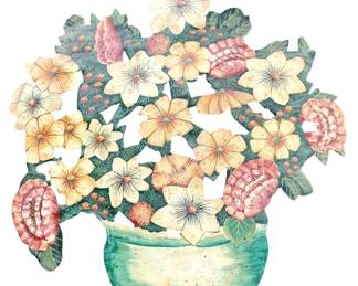 1078 - Metal Wall Art 23"x23" (Description): Metal wall art featuring a decorative floral design. Measures 23 inches by 23 inches.