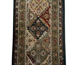 729 - A decorative rug measuring 49 inches by 26 in