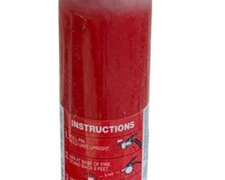 1111 - First Alert Fire Extinguisher 15" (Description): First Alert fire extinguisher in red with metal handle and nozzle. Features pressure gauge and printed instructions on the body. Measures 15 inches tall.