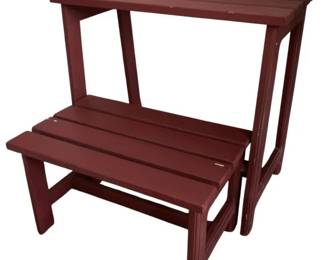 1 - Vintage Folding Step Stool (Description): 18 x 19 x 10