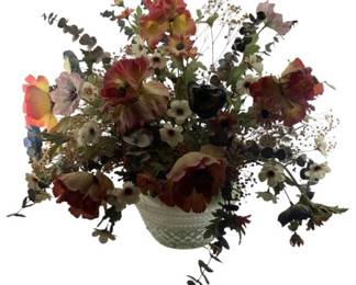 349 - Faux Flowers in Glass Vase 22"x24"