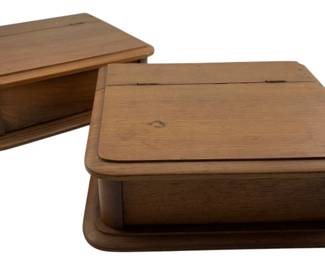 498 - 2 Wooden Dresser Boxes - 3.5 x 9.5 x 8