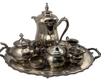 626 - 9 Pc Silverplated Tea Set w/ Tray