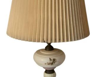 369 - Antique Painted Glass Lamp (Description): Used as is electric/electronic/mechanical item. No guarantee all components, untested.
