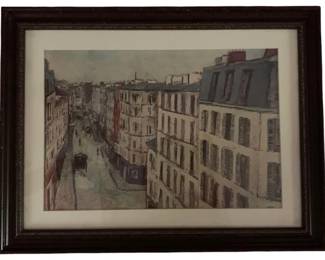 449 - Rue de la Jonquiere by Maurice Utrillo (Description): Frame Print 18 x 13.5