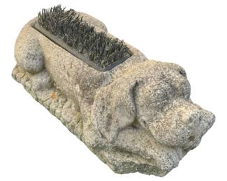 70 - Concrete Boot Scraper - corner chipped (Description): 5 x 17 x 7