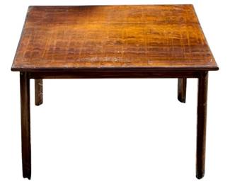1087 - Wood Table 18"x25"x19" (Description): A wood table measuring 18 inches by 25 inches by 19 inches. The table features a simple, functional design with straight legs and a rectangular top.