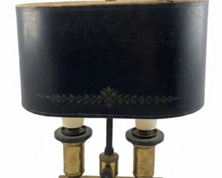 497 - Brass Desk Lamp - 12" Lamp (Description): Used as is electric/electronic/mechanical item. No guarantee all components, untested.
