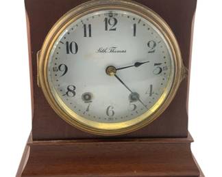 613 - Seth Thomas Clock - 10.5 x 8.5 x 6 (Description): Used as is electric/electronic/mechanical item. No guarantee all components, untested.