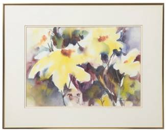 55 - Framed Artwork, signed - 22 x 28 (Description): some damage to matte