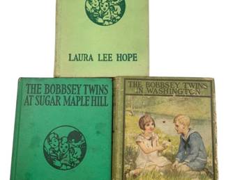 870 - Group Lot of 3 The Bobbsey Twins Books (Description): A group lot of three The Bobbsey Twins books. This collection features titles from the classic children's book series by Laura Lee Hope, published by Grosset & Dunlap.