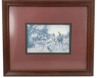 386 - A Hunting Morn by George Wright (Description): Framed and Signed Print 10 x 12