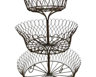 118 - 3-Tier Wire Metal Baskets (Description): 19 x 12