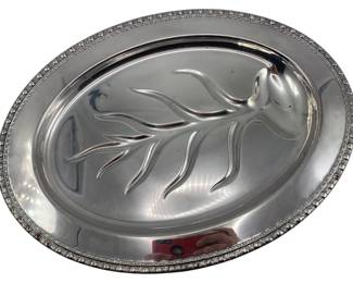 259 - Silverplate Footed Meat Platter 16.5"x12" (Description): Silverplate Platter w/feet. Measurements: 16 1/2"x12".