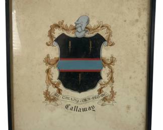 409 - Framed Painted Crest - 15 x 13