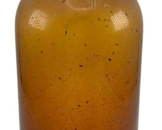 198 - Vintage Amber Bottle - 12" tall