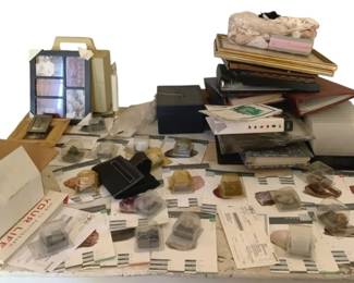 775 - Group Lot of Rocks & More (Description): Group lot of rocks and more. This assorted collection includes various rock specimens and related items.