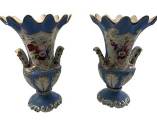 483 - 2 Painted Vases - 8" Tall