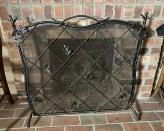 609 - Iron Fireplace Screen - 29.5 x 34