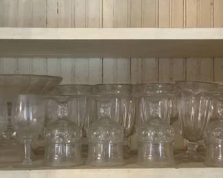 263 - Shelf Lot of Glasses & More (Description): Shelf lot of glasses & more