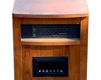 1082 - Heater 17.5"x13"x20" (Description): Heater with wood cabinet housing and digital control panel. Measures 17 1/2" x 13" x 20". Used as-is electric/electronic/mechanical item. No guarantee all components present, untested if not otherwise stated.