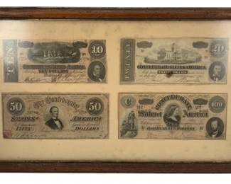 385 - Framed Confederate Money - 11 x 19