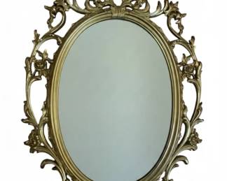 434 - Wooden Gold Framed Mirror - 35 x 20.5