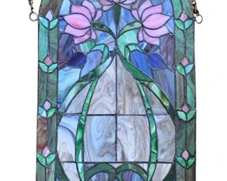 46 - Hanging Stained Glass Panel - 26 x 15