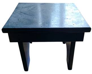 24 - Primitive Wooden Blue Stool - 9 x 12 x 11