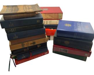 345 - Group Lot of Books (Description): A group lot of assorted books. The collection includes various titles covering different subjects and time periods, presented in hardcover bindings of various colors and conditions.