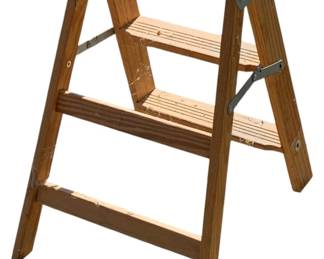 1092 - Step Ladder 23"x13" (Description): Wooden step ladder with metal corner brackets. Measures 23 inches by 13 inches.