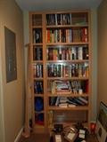 bookcase and many books