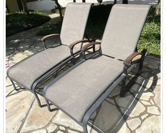 Tropitone Chaise Teak Loungers-$1800