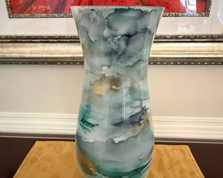 Italian Art Glass Watercolor Vase by Vidi Glass