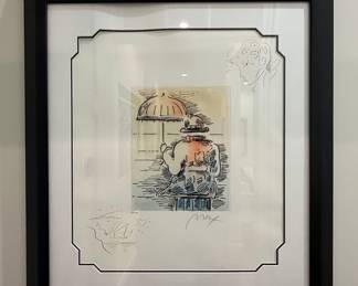 Peter Max, Umbrella Man II, Etching with Hand-Drawn Remarques
