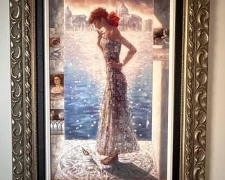 Peter Nixon 'Contra-Jour in Pearls' Hand-Embellished Giclee on Canvas