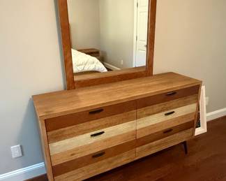 Rooms To Go Midtown Loft Natural Dresser and Mirror