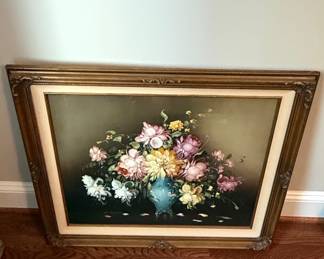 Floral Still Life Oil Painting by R. G. L. S. (Signed)