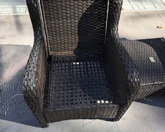 Wicker Wingback Patio Chair