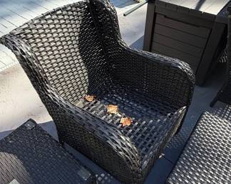Synthetic Wicker Outdoor Wingback Chair