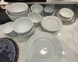 Assorted Mixed Porcelain and Glass Tableware Collection