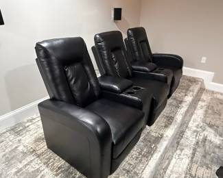 Three-Seat Home Theater Recliner Row