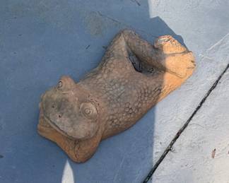 Vintage Terra Cotta Garden Frog Ornament
