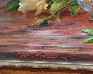Albert Williams 'Princess Diana Roses in a Cut Glass Vase' Decorative Print