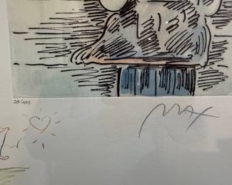 Peter Max, Umbrella Man II, Etching with Hand-Drawn Remarques