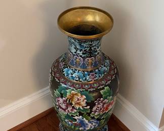 Large Chinese Cloisonné Floor Vase