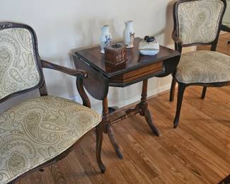 Chairs 50.00 each, center drop leaf table 45.00