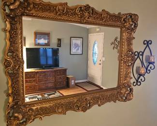 Ornate gold mirror - 65.00, measures