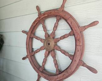 Wooden ship wheel. $35.00